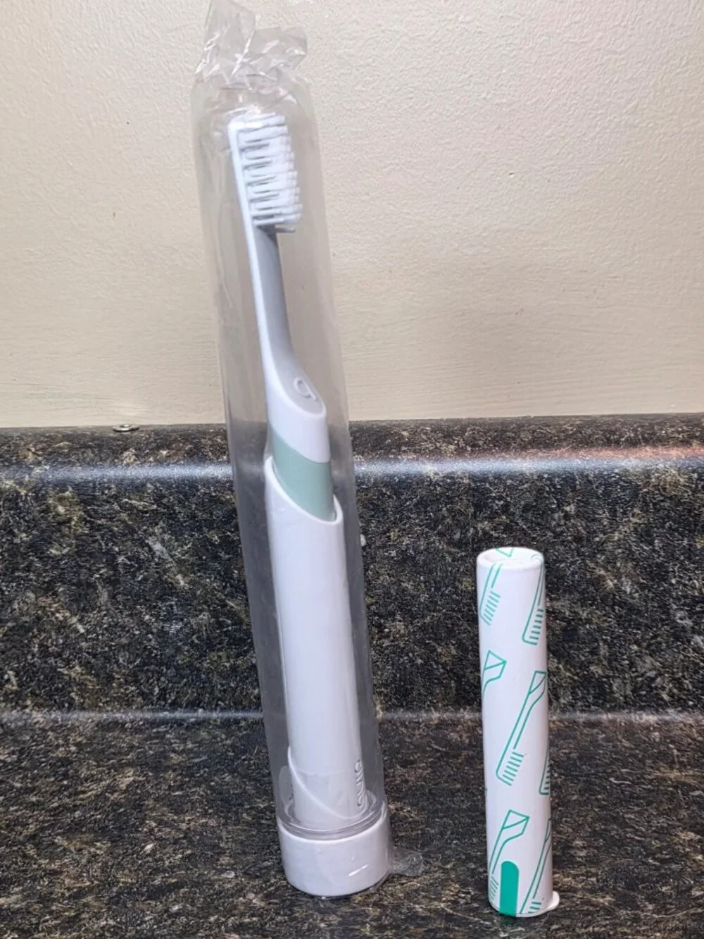 NEW Quip Sonic Electric Toothbrush Sage Green Soft Bristles Travel Cover